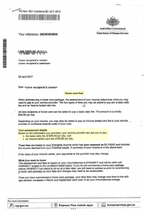 Home Care fees letter