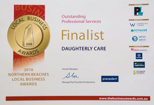 Daughterly Care Northern Beaches finalist
